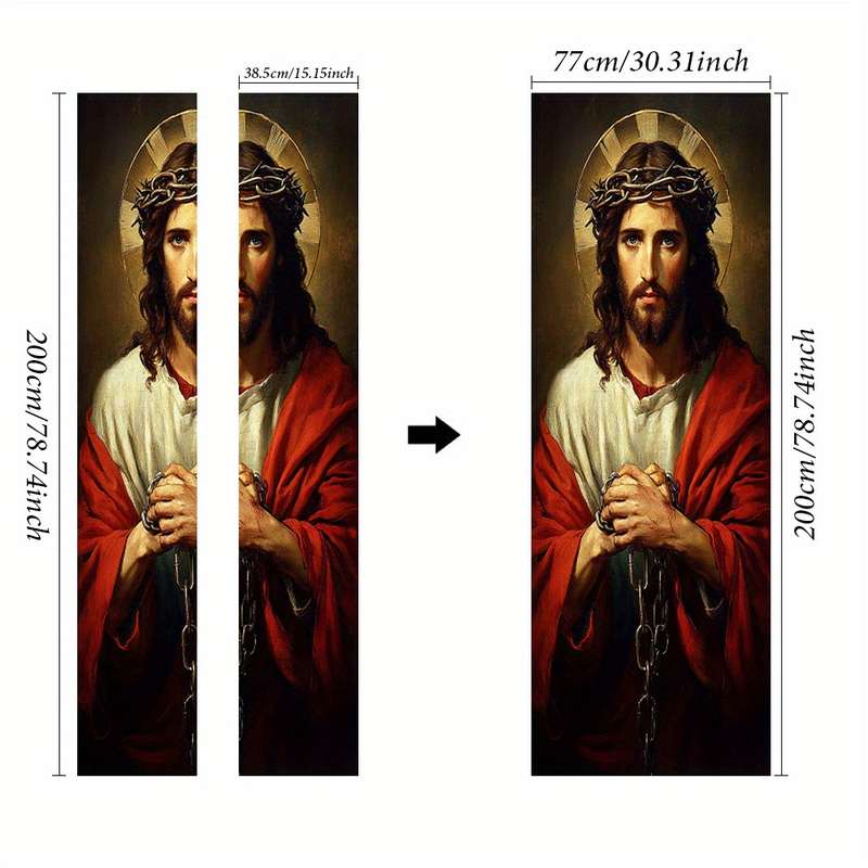 1pc 95.0x214.88cm Jesus Christian Themed Stickers