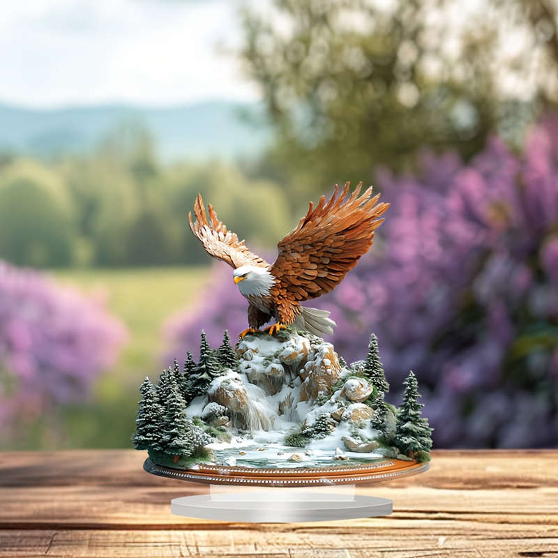 1pc 2D Flat  A 7.08-Inch Multifunctional Bohemian-Style Acrylic Eagle Desktop Decoration for Home O