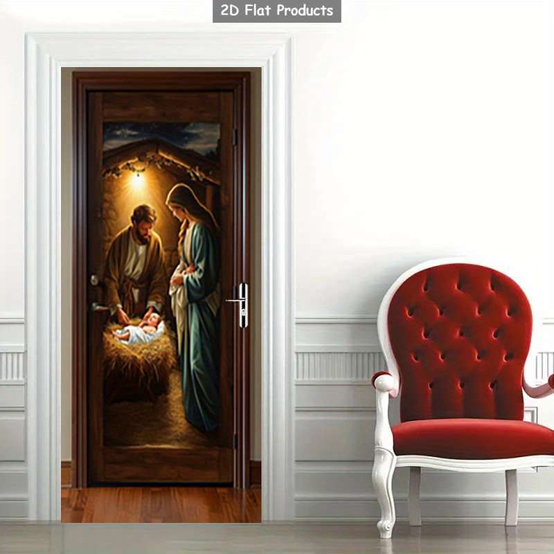 1pc 95.0x209.8cm Jesus Christian Themed Stickers