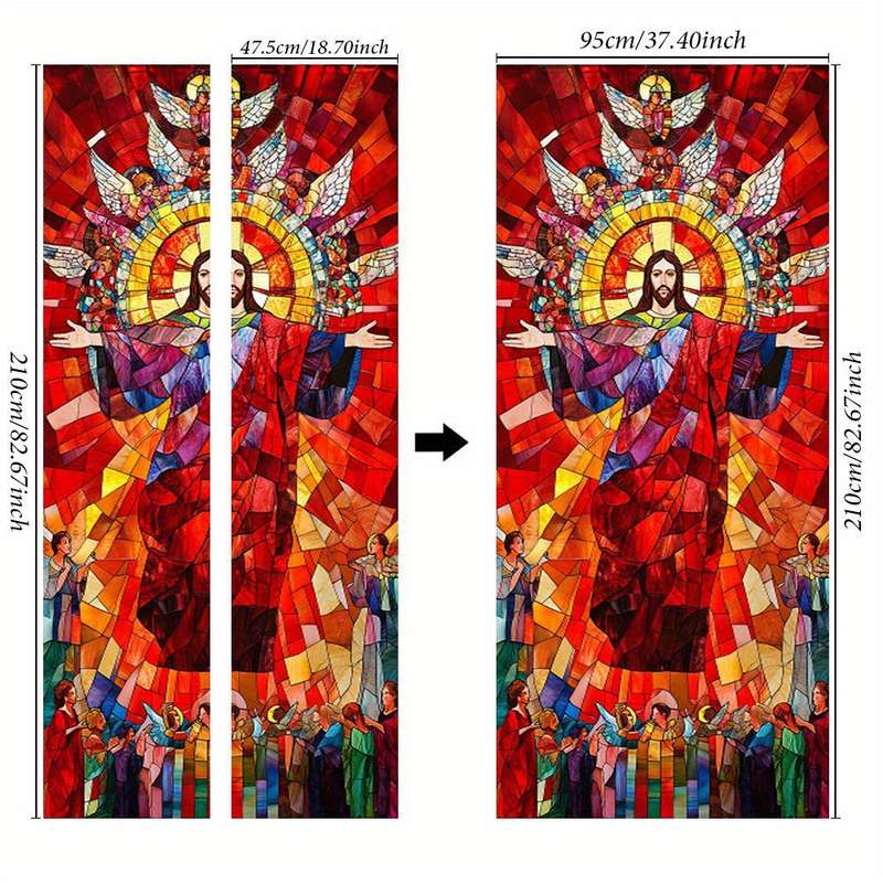 1pc 95.0x209.8cm Jesus Christian Themed Stickers