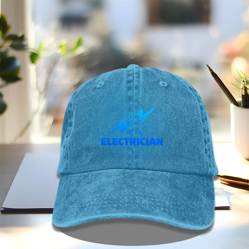 1pc ELECTRICIAN! Baseball Cap Casual Outdoor Sun Hat for Men Women Adjustable 100% Cotton Hat