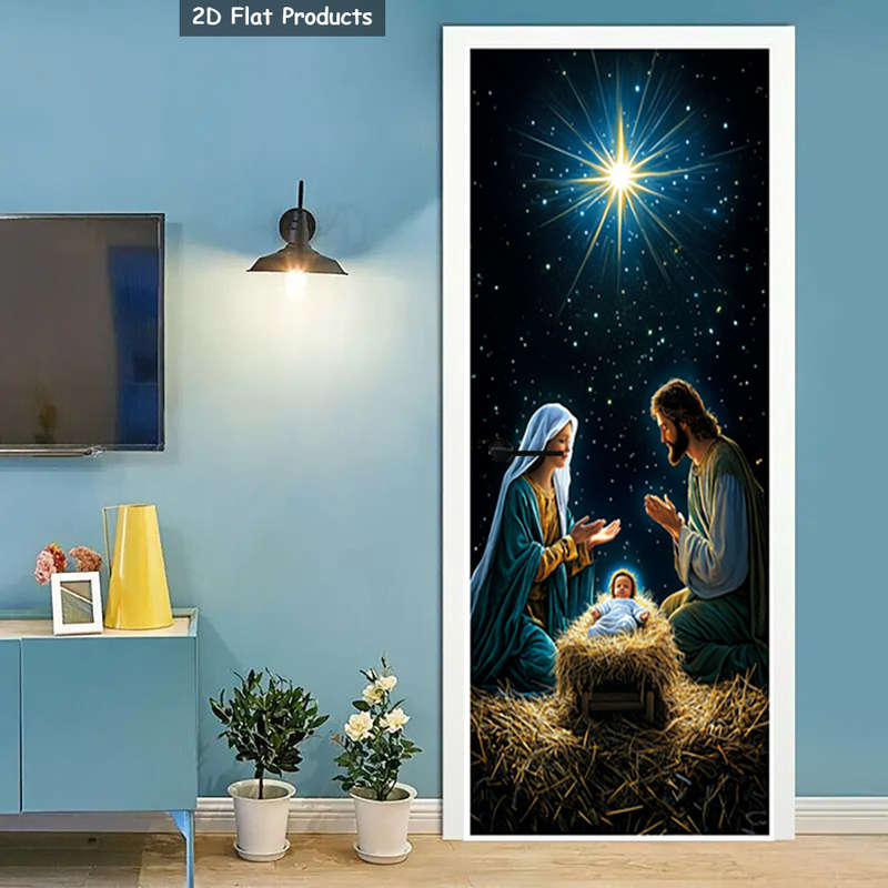 1pc 95.0x209.8cm Jesus Christian Themed Stickers