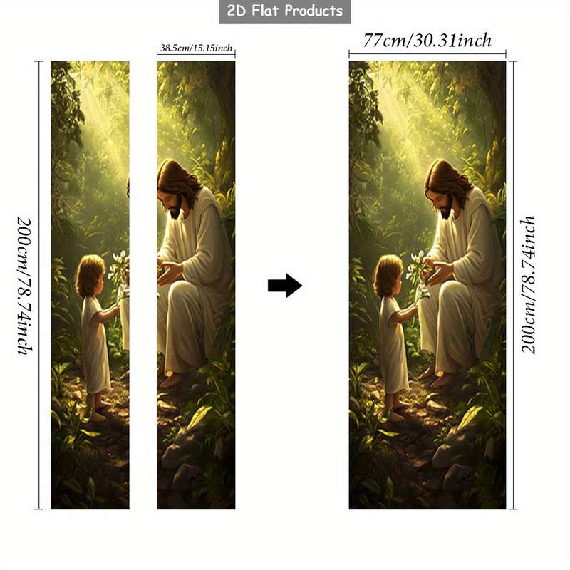 1pc 95.0x209.8cm Jesus Christian Themed Stickers