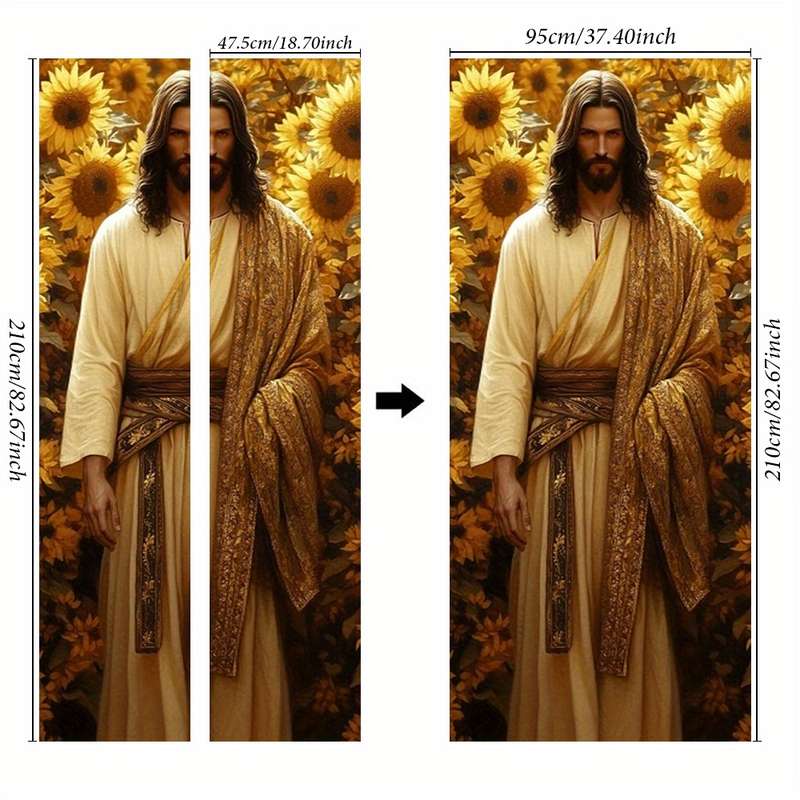 1pc 95.0x214.88cm Jesus Christian Themed Stickers
