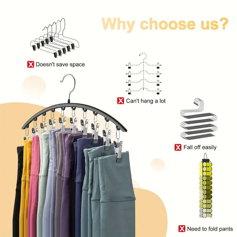 10 Pieces Clothespin Curved Metal Hanger