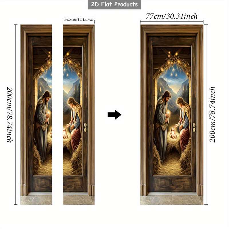 1pc 95.0x209.8cm Jesus Christian Themed Stickers