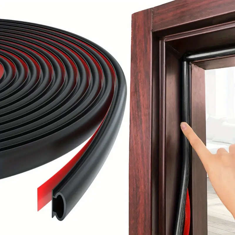 1pc Self-Adhesive Rubber Door Seal Strip 3m Anti-Theft Soundproof Windproof Anti-Collision Dust-Proo
