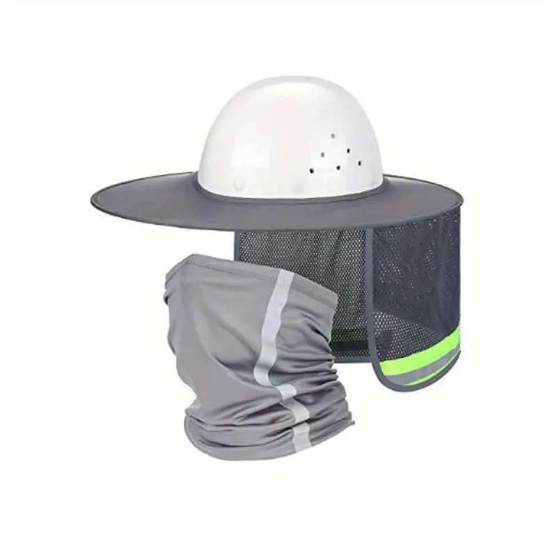 Reflective Safety Helmet Sunshade And Neck Gaiter Set