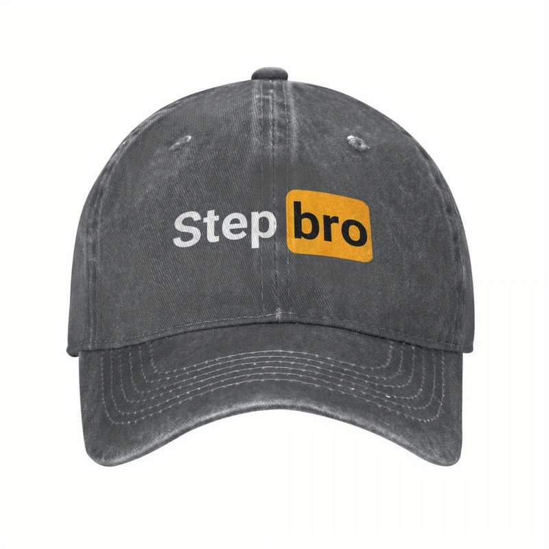 1pc  Step Bro Funny Novelty Baseball Cap Distressed Denim-Style Adjustable Snapback Ligh
