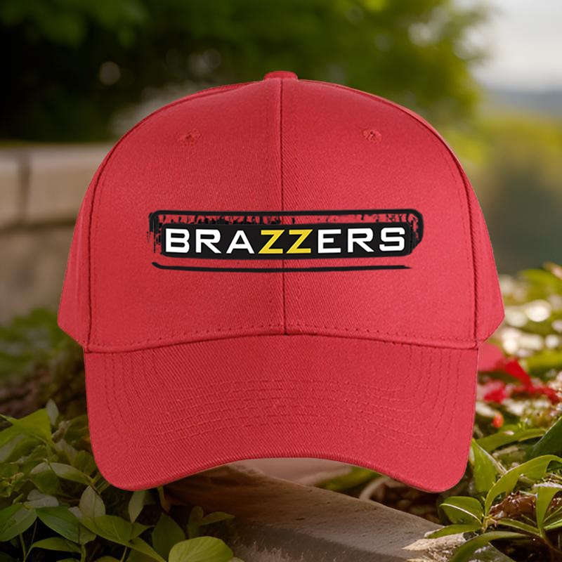 1pc Brazzers Embroidered Trucker Hat 100% Polyester Adjustable Sun Cap Hand Washable Woven