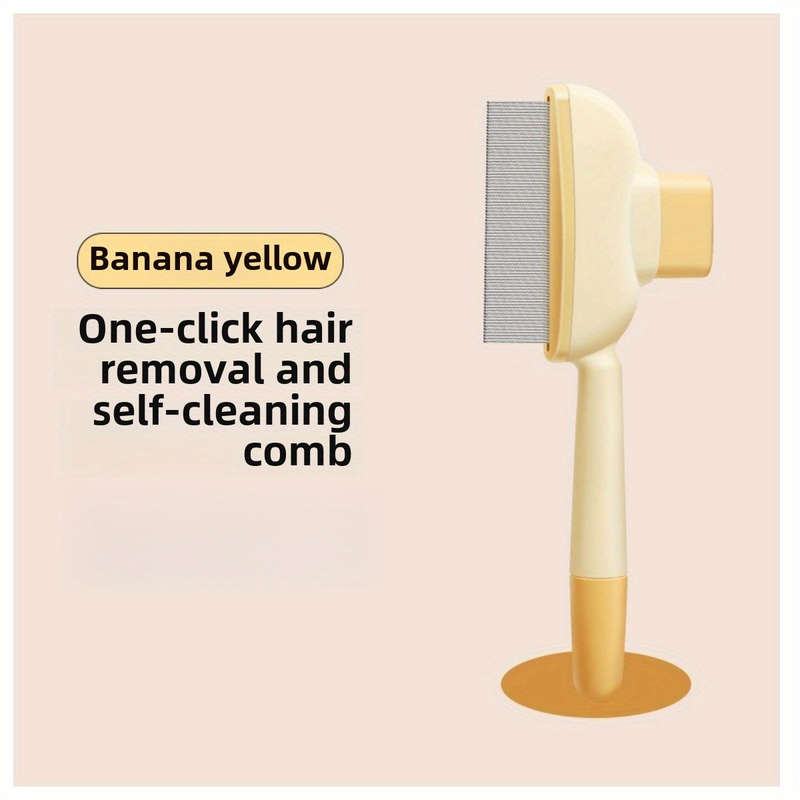 1pc Long And Short Needle Row Comb Yellow Pet Comb