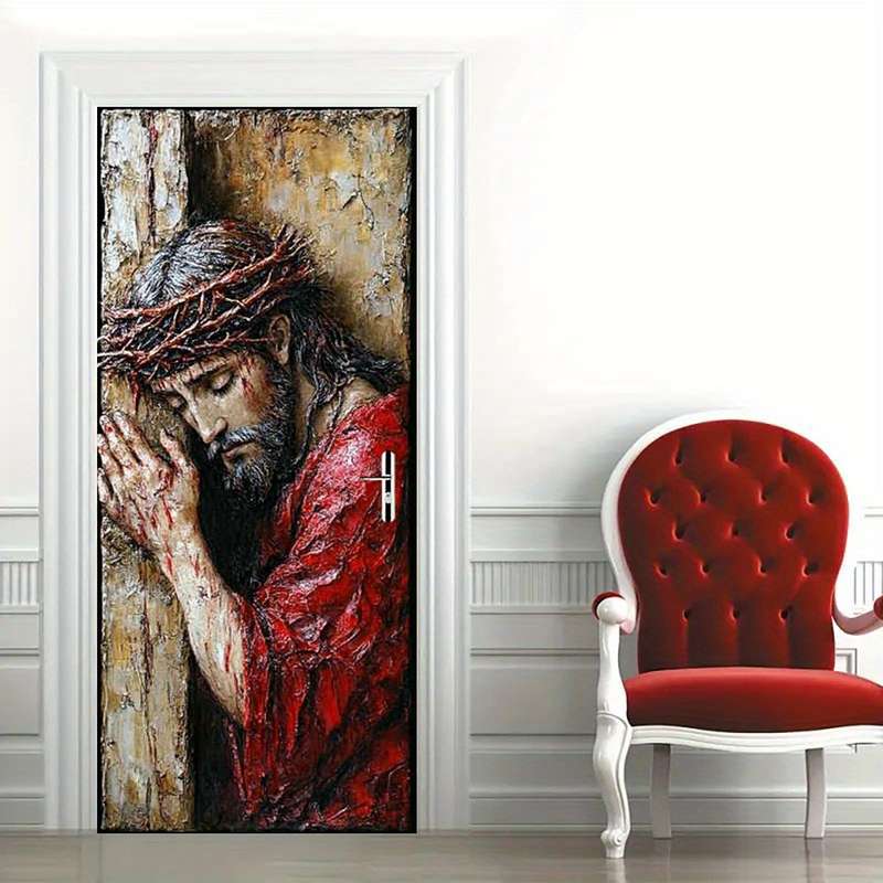 1pc 95.0x214.88cm Jesus Christian Themed Stickers