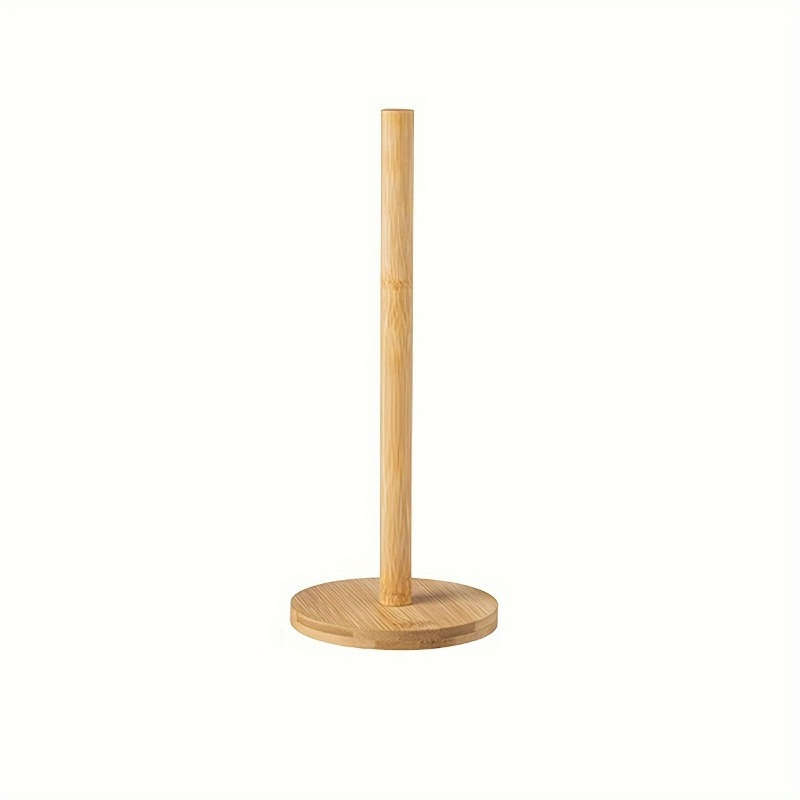 1pc Rustic Bamboo Paper Towel Holder Freestanding Wooden Dispenser for Kitchen Bathroom Fa