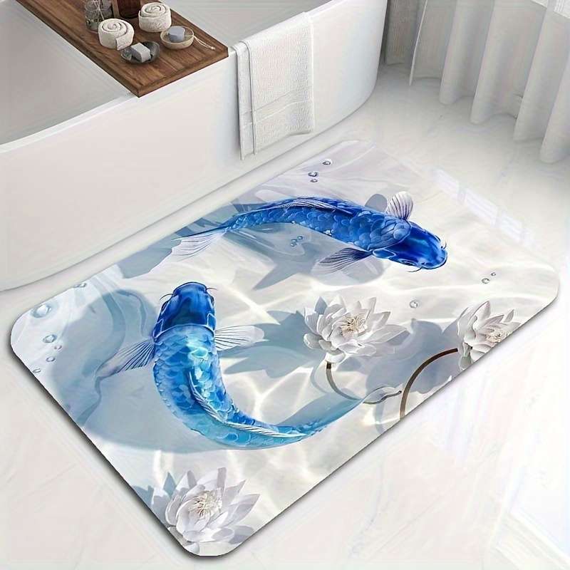 1Pc 60x90cm 23.8x35.4inch Fish Floor Mat