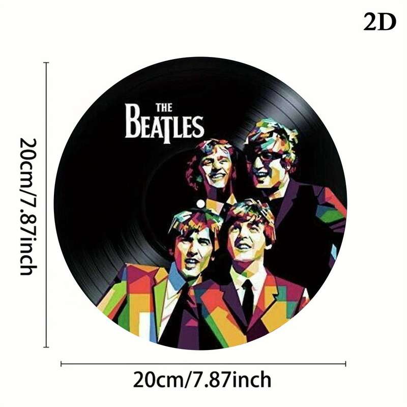 1pc  19.81x19.81cm Round Aluminum Wall Art 2D Flat Print Durable Metal Signs Unique Design E