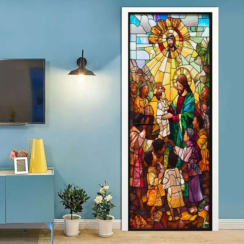 1pc 95.0x209.8cm Jesus Christian Themed Stickers