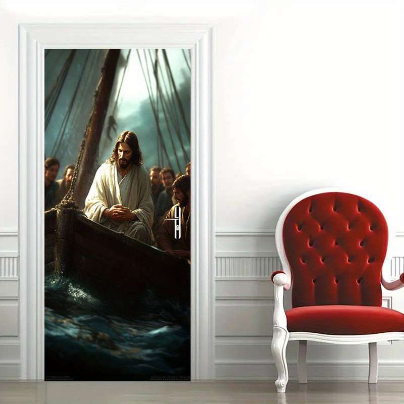 1pc 95.0x214.88cm Jesus Christian Themed Stickers