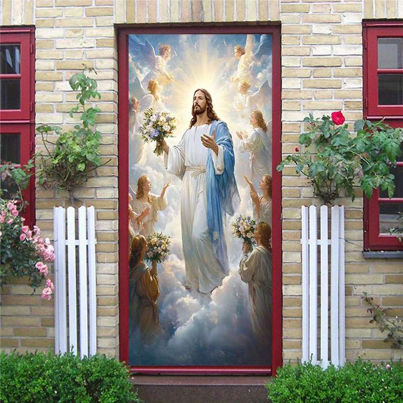 1pc 95.0x214.88cm Jesus Christian Themed Stickers