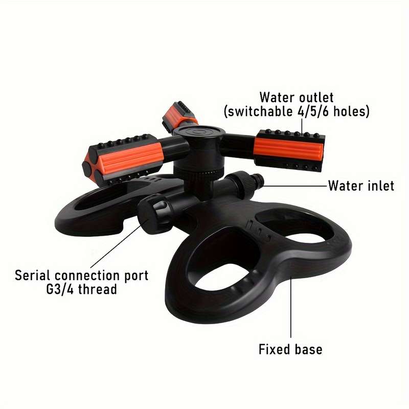 1Pc Rotating Garden Sprinkler System With Adjustable Nozzle