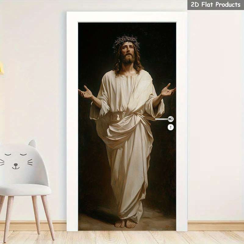 1pc 95.0x214.88cm Jesus Christian Themed Stickers