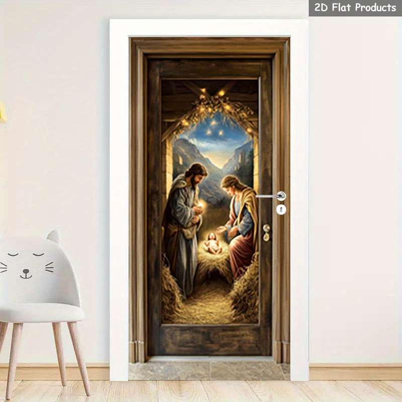 1pc 95.0x209.8cm Jesus Christian Themed Stickers