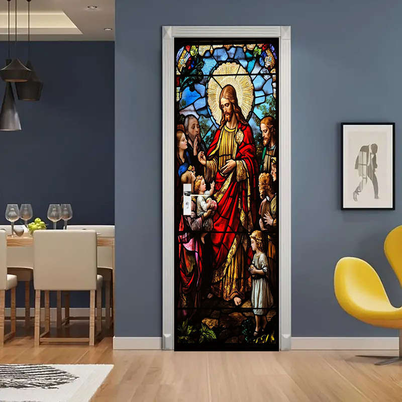1pc 95.0x214.88cm Jesus Christian Themed Stickers