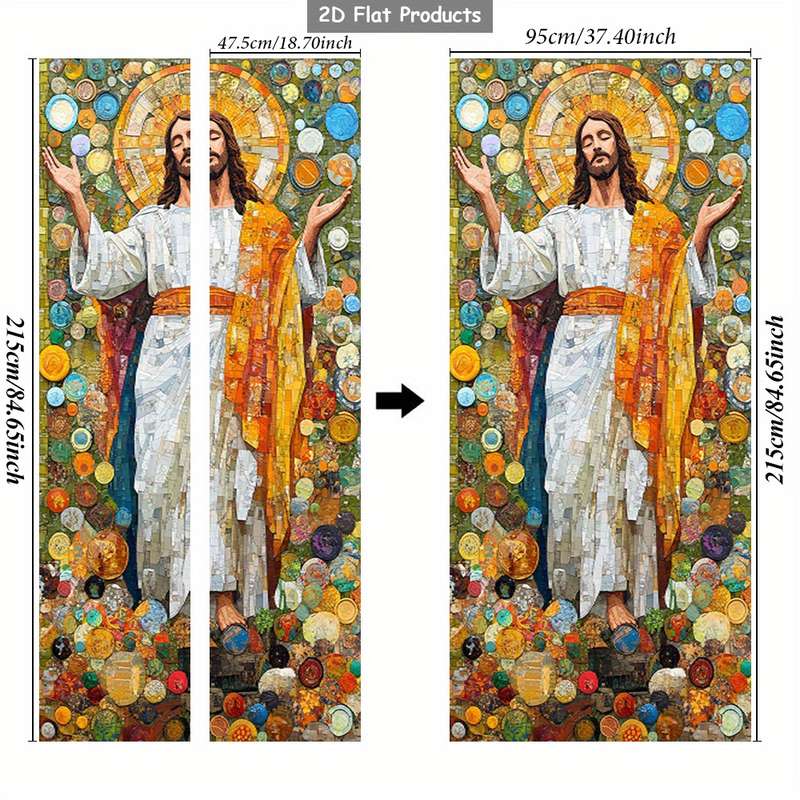 1pc 95.0x214.88cm Jesus Christian Themed Stickers