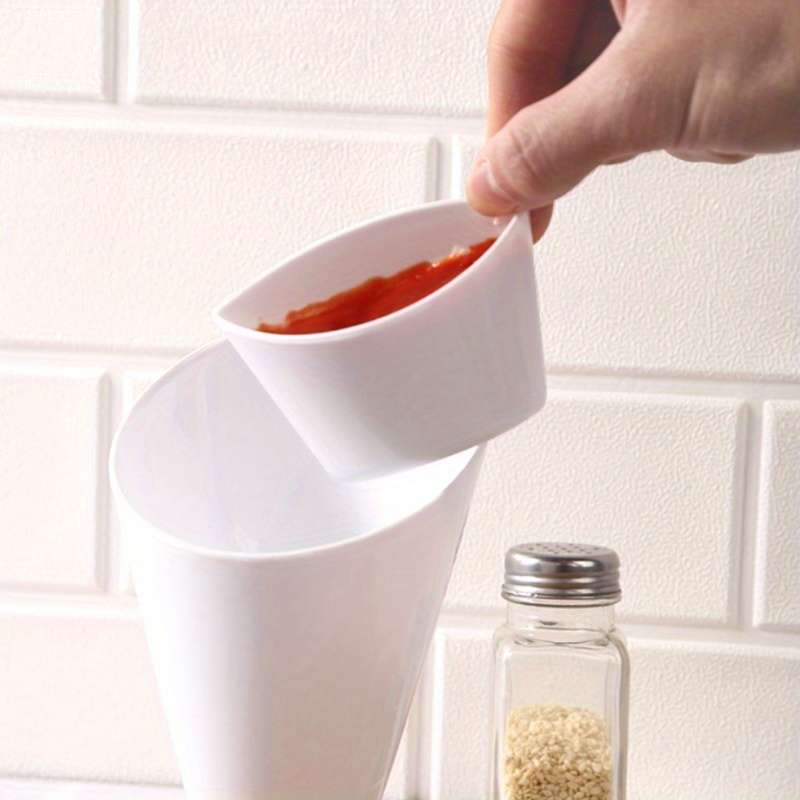 1pc Rectangular Plastic Snack Cup with Lid Portable Serving Container for Fries Salad More