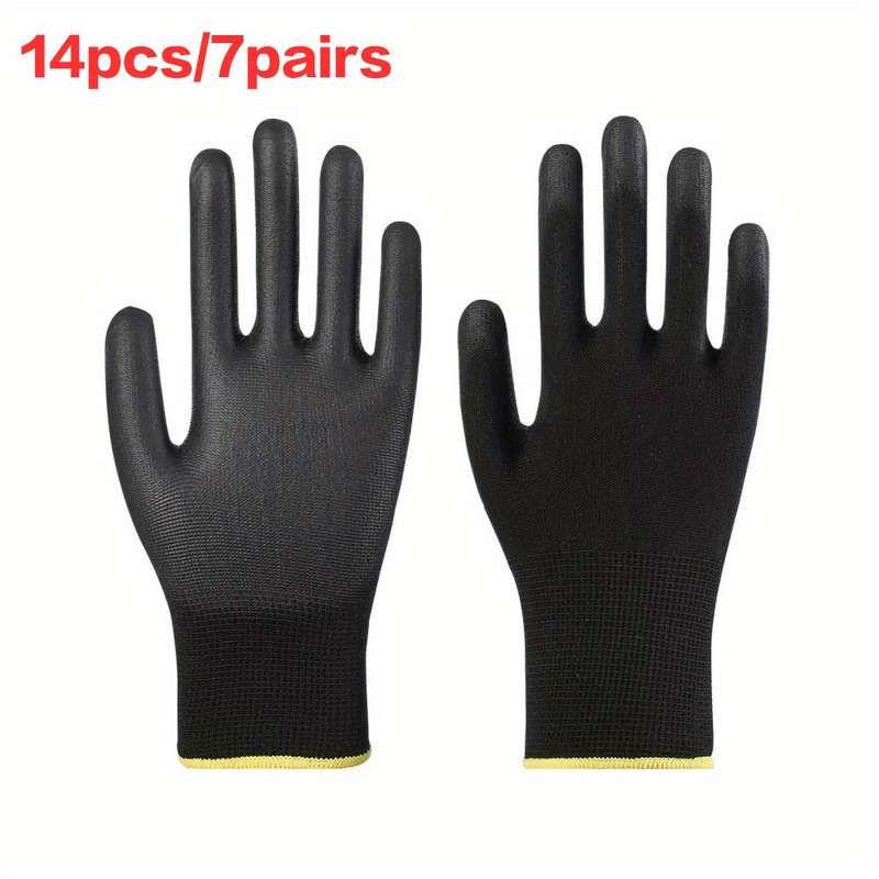 7 Pairs Gray Size M Multi Purpose Work Gloves