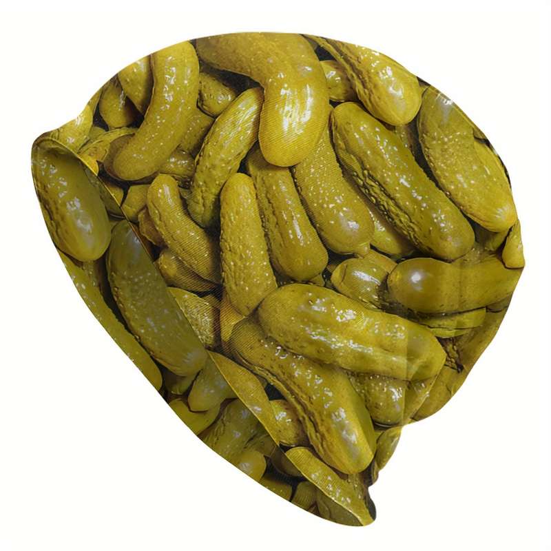 1pc BIIHUDU Brand Funky Knitted Polyester 95% Elastane 5% Baby Garlic Dill Pickle Beanies Caps Ha