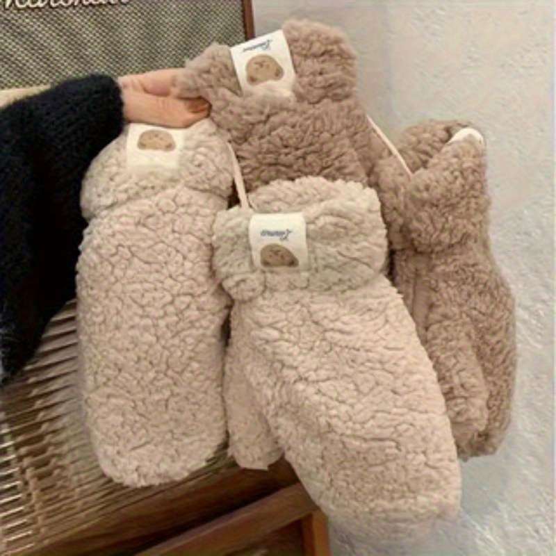 1 Pair Khaki Warm Gloves