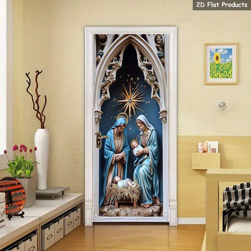 1pc 95.0x214.88cm Jesus Christian Themed Stickers