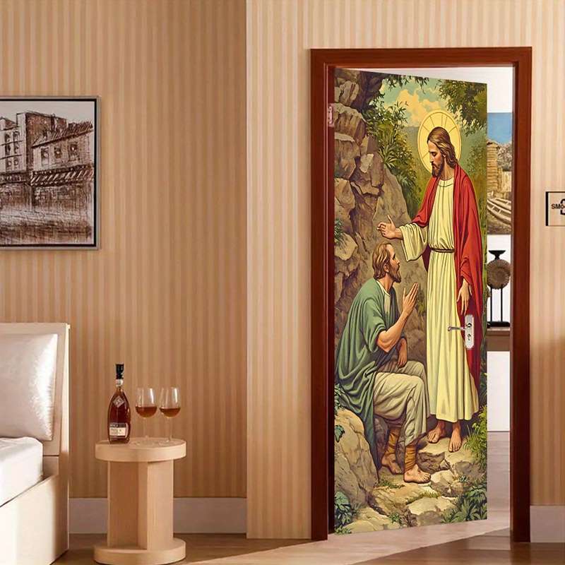 1pc 95.0x214.88cm Jesus Christian Themed Stickers