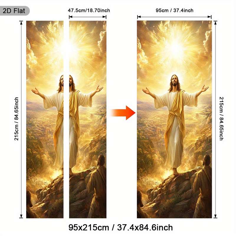 1pc 30.3x78.7 inches   77x200 cm   Jesus Christian Themed Stickers