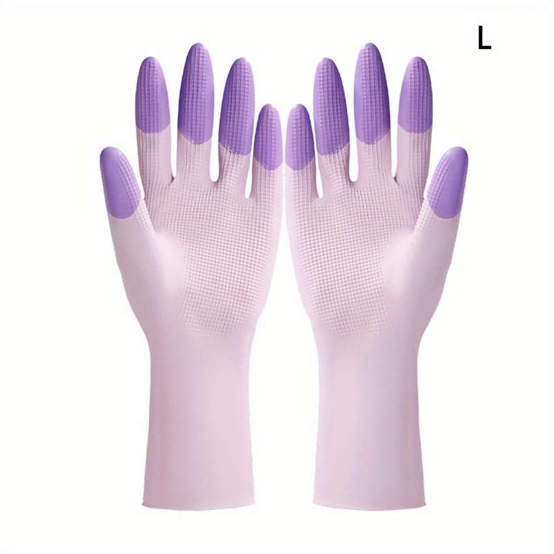 1 Pair Purple Size L Household Cleaning Gloves