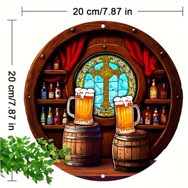 A Round Beer Decorative Sign