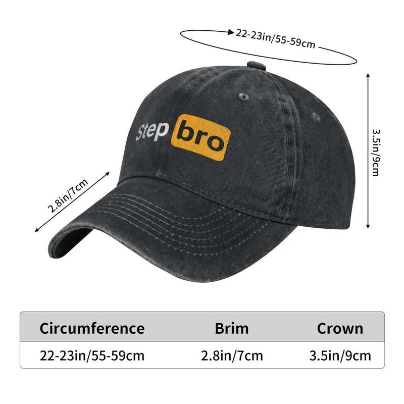 1pc  Step Bro Funny Novelty Baseball Cap Distressed Denim-Style Adjustable Snapback Ligh