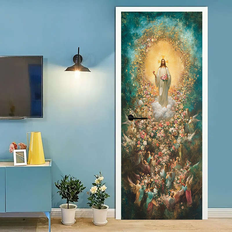 1pc 95.0x209.8cm Jesus Christian Themed Stickers