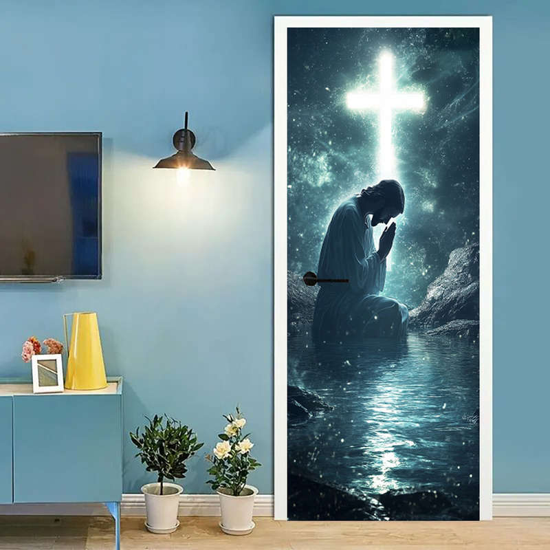1pc 95.0x214.88cm Jesus Christian Themed Stickers