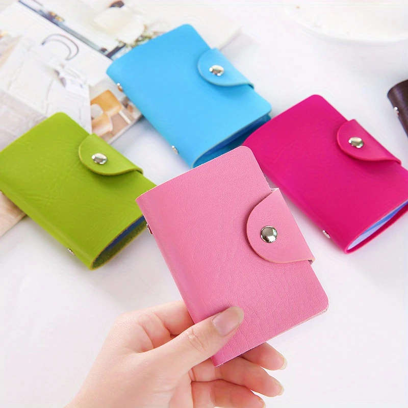 1pc Leather Card Holder 12 Slots Bank Card Wallet Document Organizer Party Supplies No Power Require