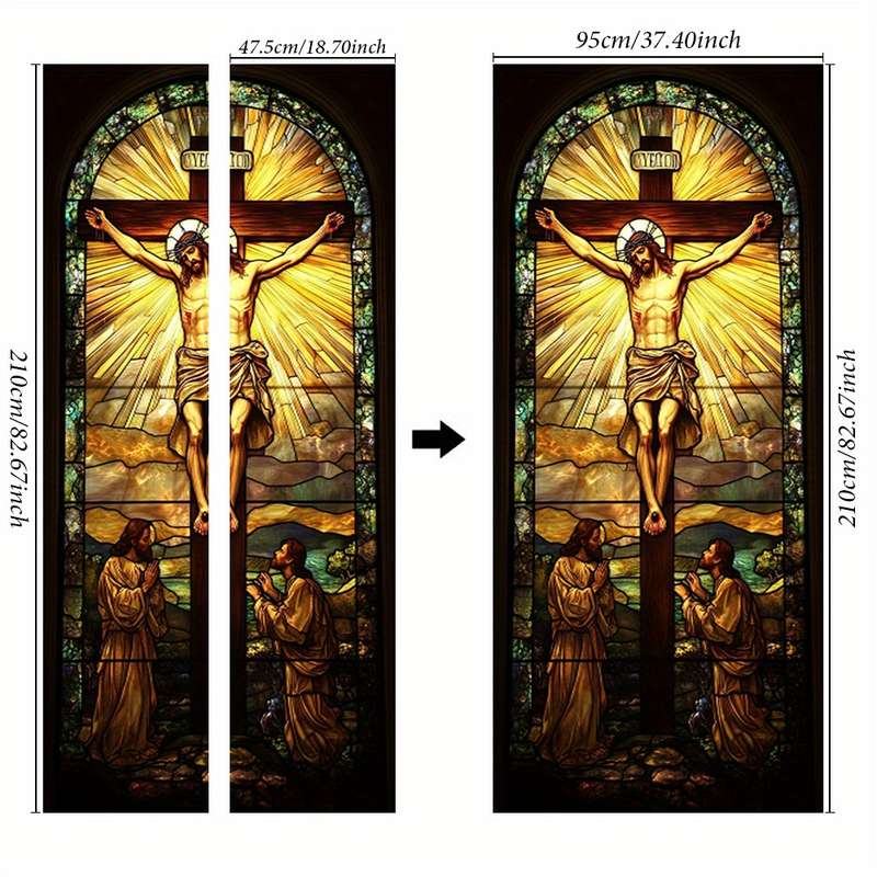 1pc 95.0x214.88cm Jesus Christian Themed Stickers