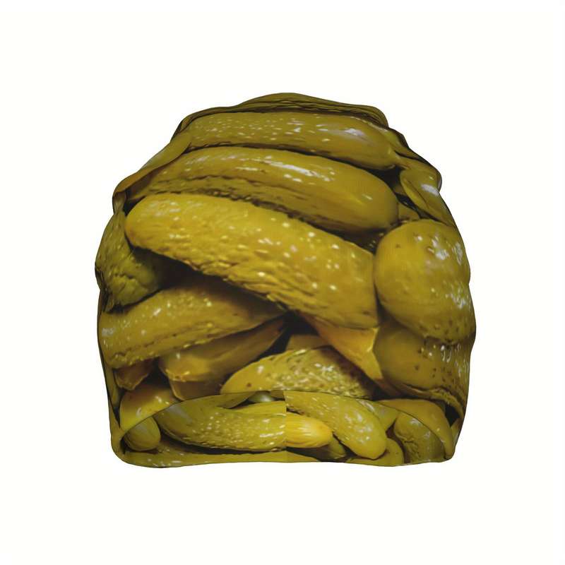 1pc BIIHUDU Brand Funky Knitted Polyester 95% Elastane 5% Baby Garlic Dill Pickle Beanies Caps Ha