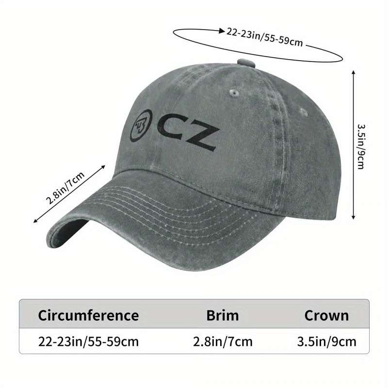 1pc Vintage Ceska Zbrojovka CZ Firearms Baseball Cap Unstructured Cotton Hat with Adjustable Buckl