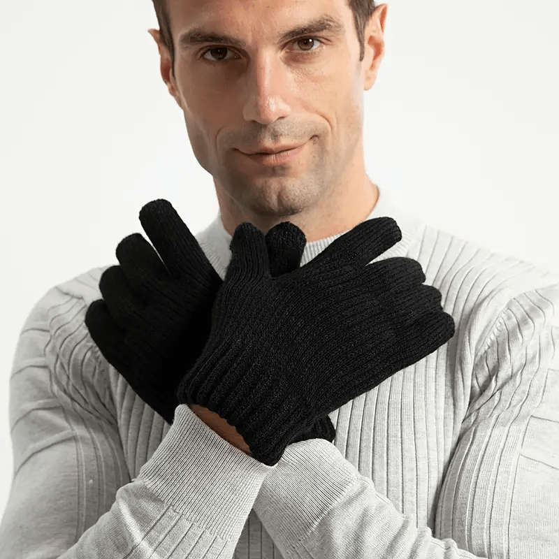1 Pair Light Gray Warm Gloves