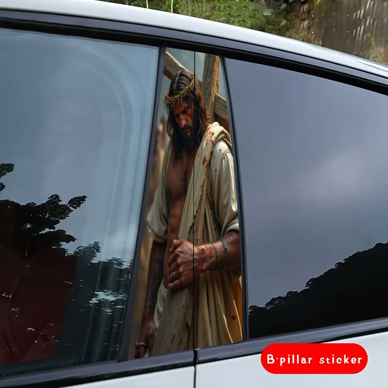 Set Of 2 Pieces Jesus Christian Themed Stickers