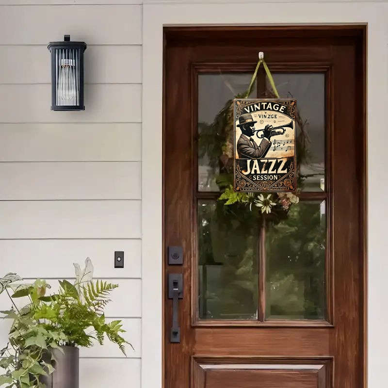 1pc A Vintage Jazz Art Metal Sign Measuring 20.32X30.48 cm a Classic Music-Themed Decoration Perf