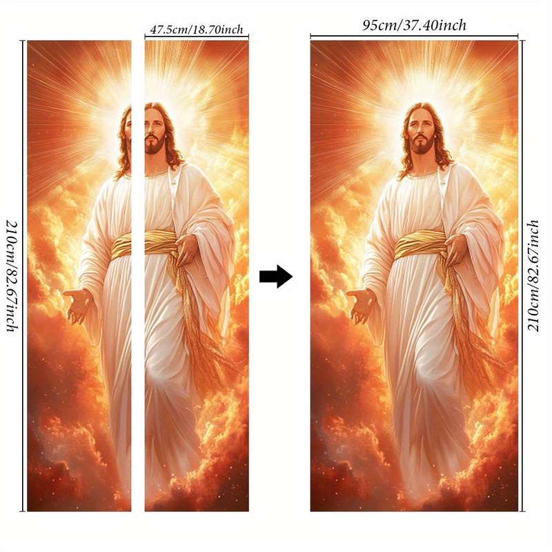 1pc 95.0x214.88cm Jesus Christian Themed Stickers