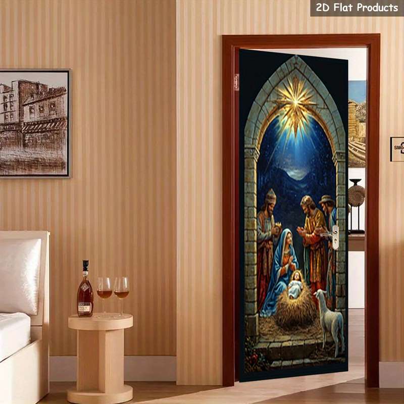 1pc 95.0x209.8cm Jesus Christian Themed Stickers
