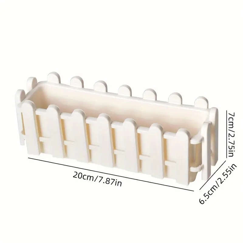 6-Pack White Artificial Fence Flower Pots