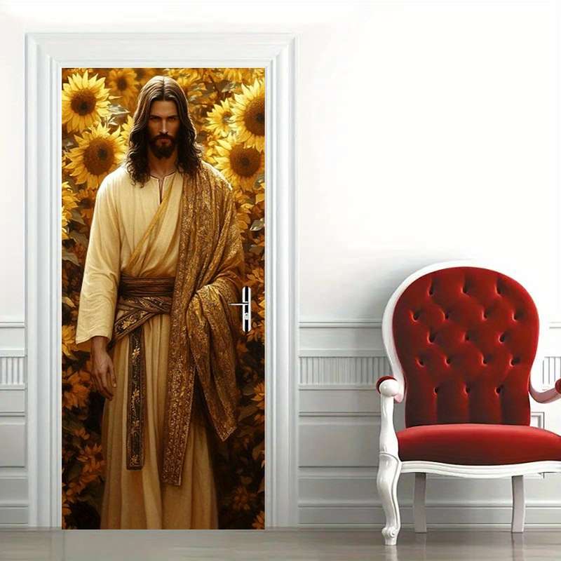 1pc 95.0x214.88cm Jesus Christian Themed Stickers